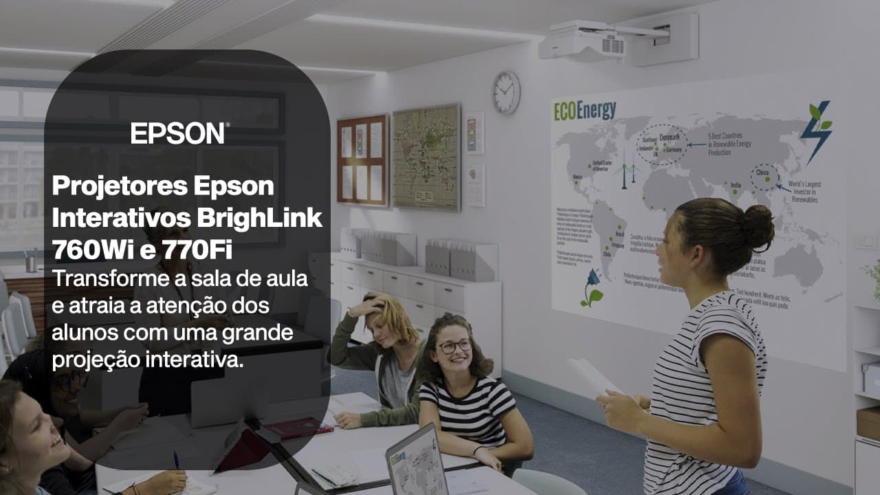 Conheça os projetores interativos Epson BrightLink 760Wi e 770Fi